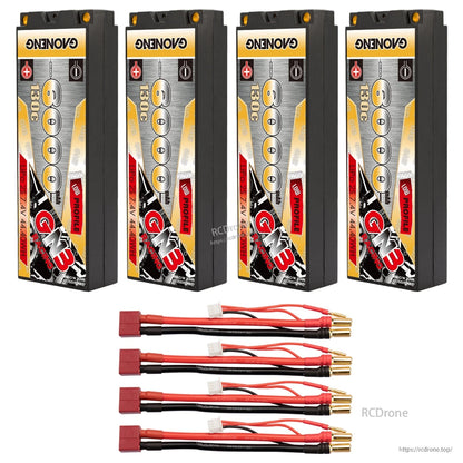 Four-pack set with red T-plug style connector leads and 5mm bullet ends