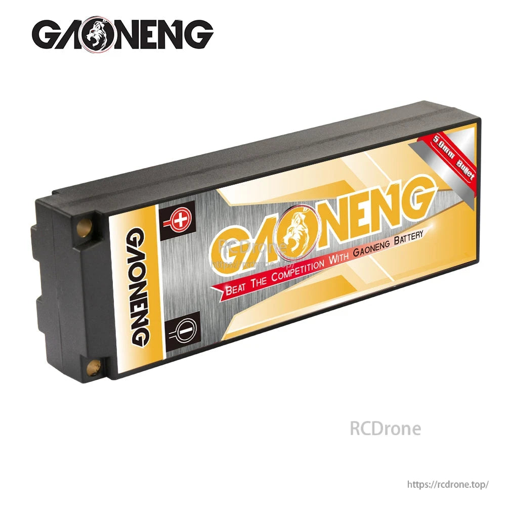 Rear/blank side view of GAONENG hard case battery with GAONENG branding panel