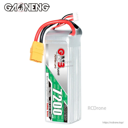 Single GNB 7200 battery front label view showing GN3 Power LiPo Light branding