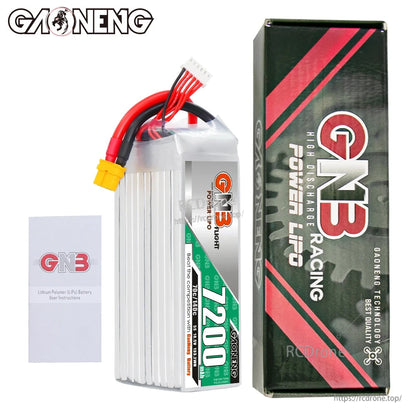 GNB 7200 LiPo battery with retail box and instruction leaflet, XT60 connector included