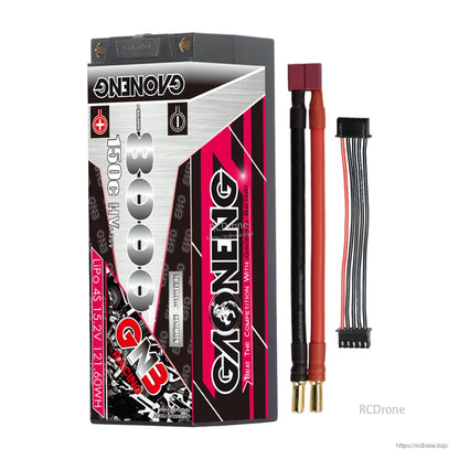 Single battery with red Deans/T-style connector lead plus separate balance connector cable