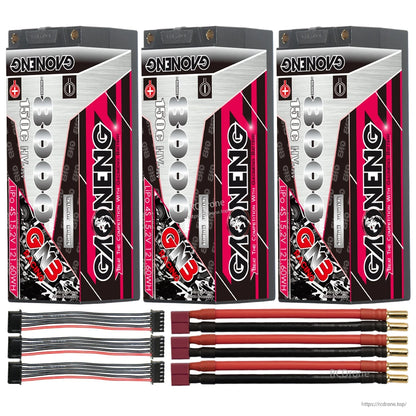 Three-pack bundle with red Deans/T-style leads and three balance connector cables