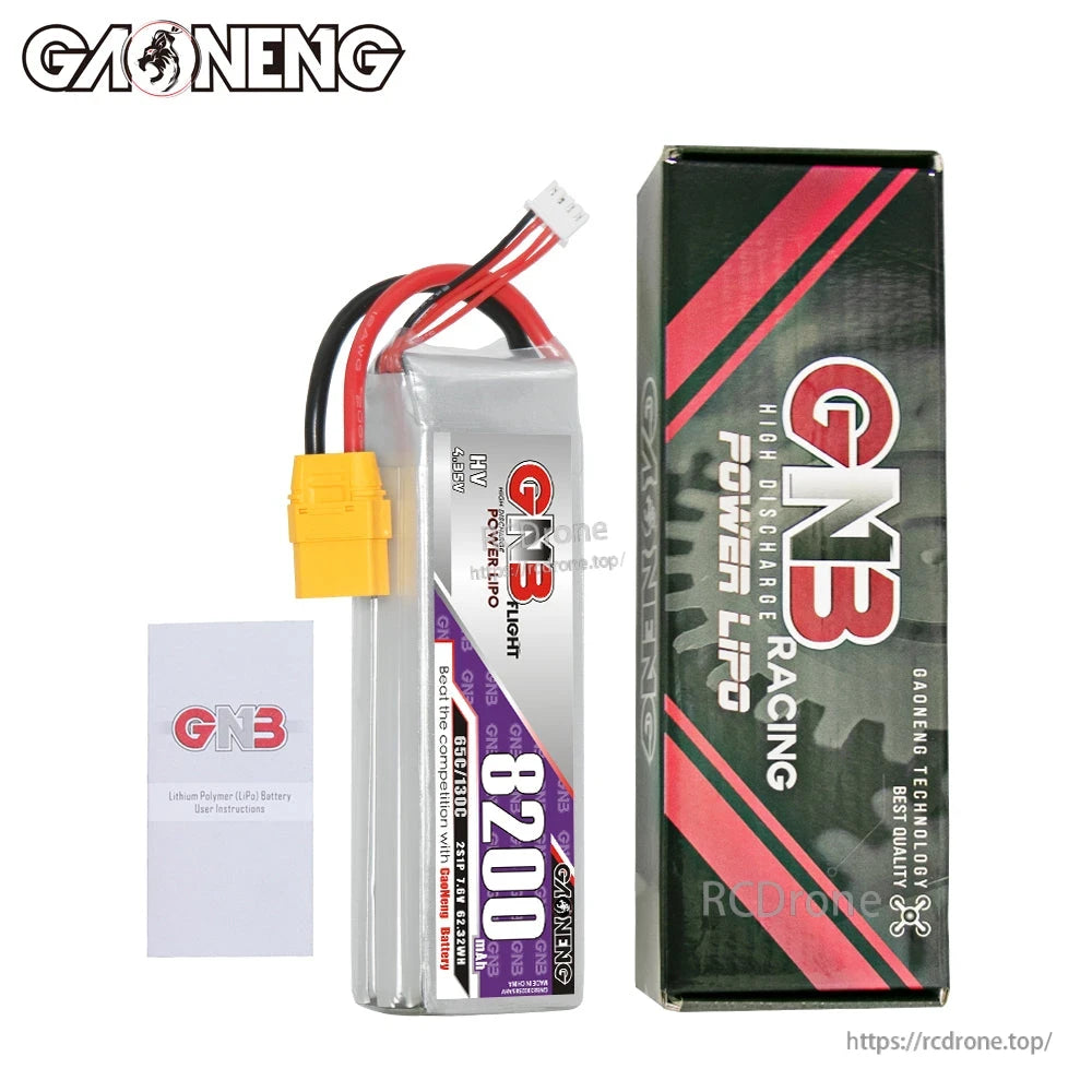 In-box contents: GAONENG GNB 8200mAh battery, retail box, and user manual leaflet