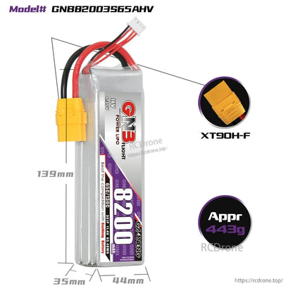 GAONENG GNB GNB82003S65AHV HV 3S 11.4V 8200mAh 65C XT90 LiPo Battery for RC Models