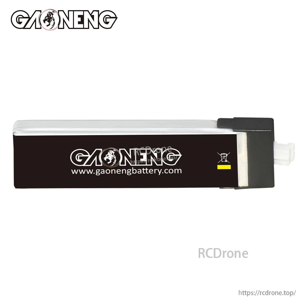 Rear/side view showing GAONENG branding, gaonengbattery.com print, and PH2.0 connector end
