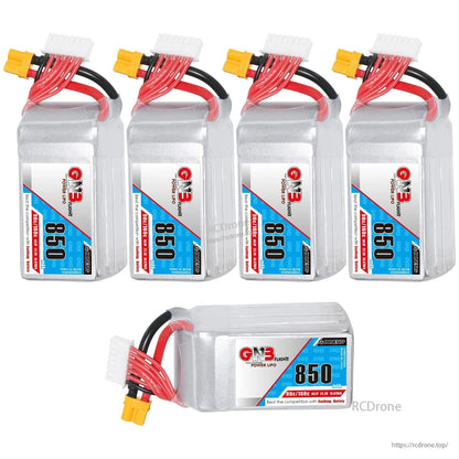 Bundle collage showing four upright GNB850 batteries plus one battery on its side