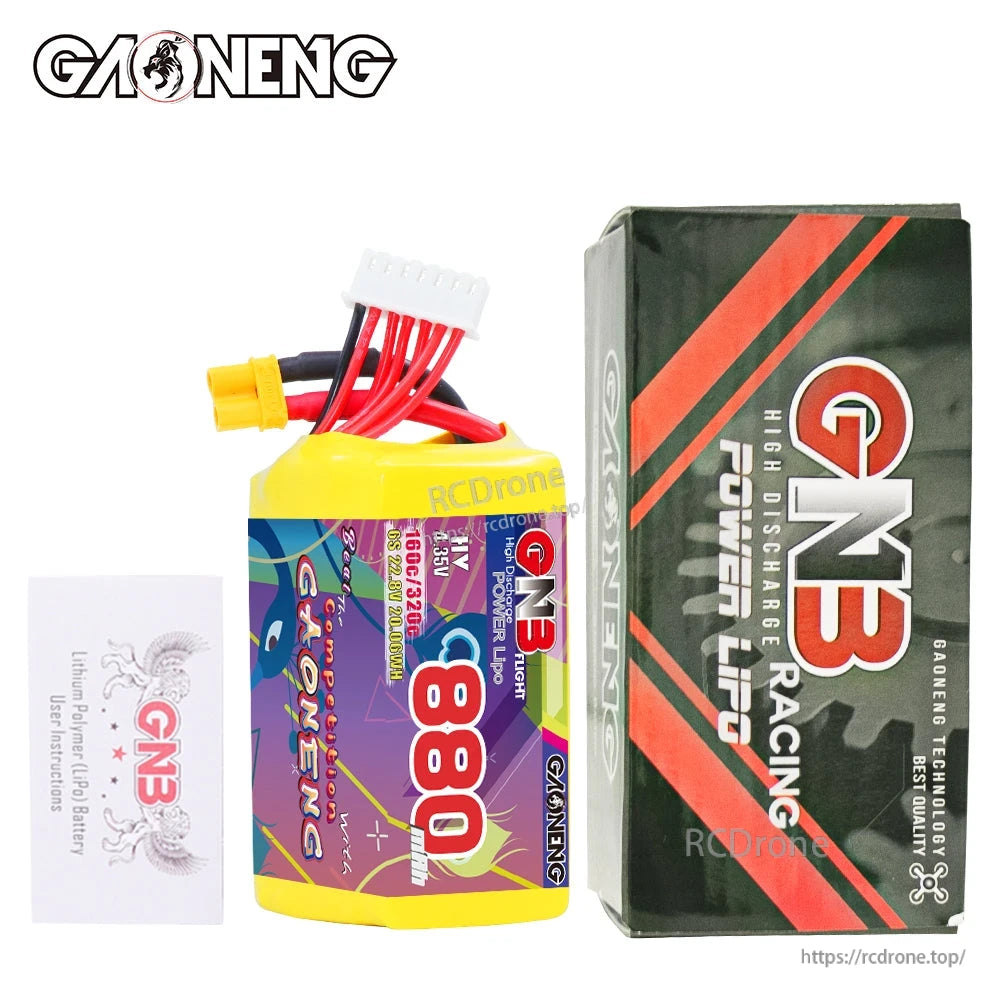 GAONENG GNB GNB8806S160AHV LiHV 6S 22.8V 880mAh 160C XT30 LiPo Battery for FPV Drones