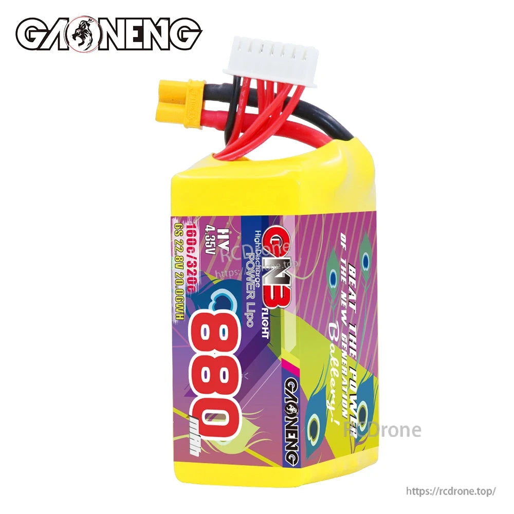 GAONENG GNB GNB8806S160AHV LiHV 6S 22.8V 880mAh 160C XT30 LiPo Battery for FPV Drones