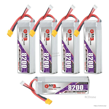 Bundle set: four upright GNB 8200 HV batteries plus one horizontal pack, XT60 leads