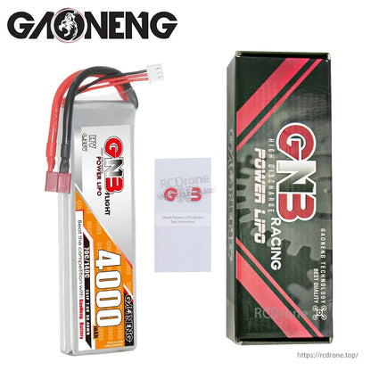 GAONENG 4000mAh 2S LiHV battery with retail box and user instruction leaflet