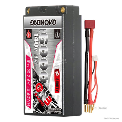 GAONENG GNB shorty hard case battery with Deans/T plug lead and 5.0mm bullet connectors
