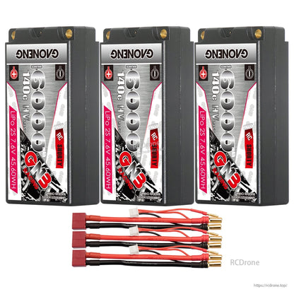 Three-pack bundle with Deans/T plug leads and 5.0mm bullet plugs shown in front