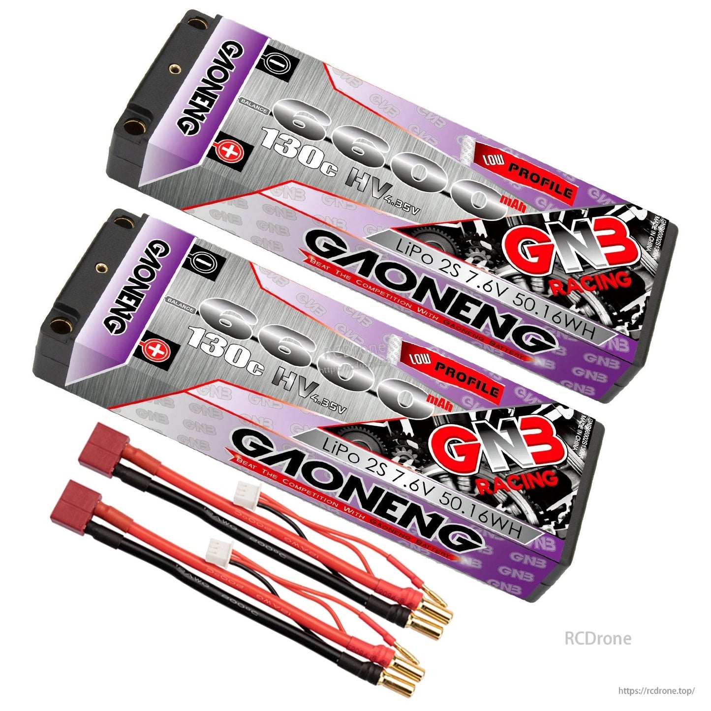 Two-pack bundle with red T-style plug lead sets, plus 5mm bullet ends and balance connectors