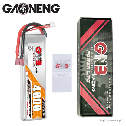 Package contents: GNB 4000mAh LiHV battery, GN3 box packaging, and instruction card