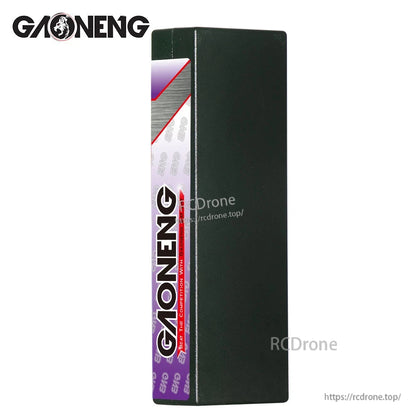 Rear/blank side of GAONENG GNB hard case battery showing smooth black casing and side label