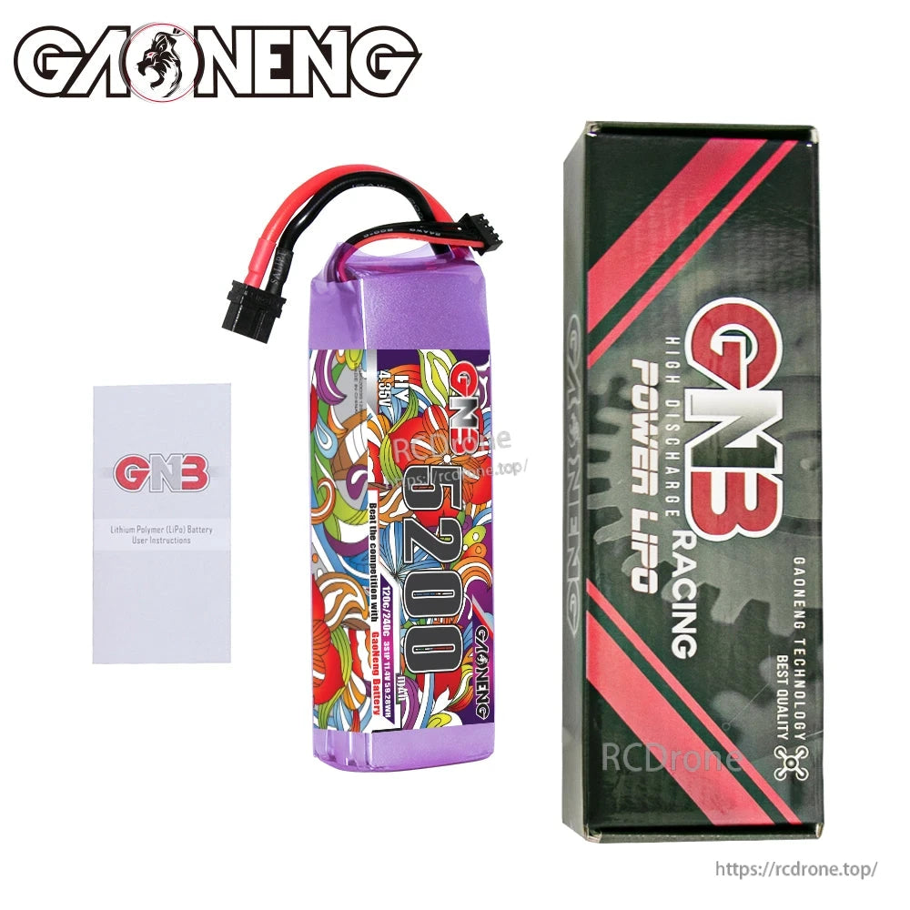 Package contents: GNB 5200 battery with retail box and instruction leaflet