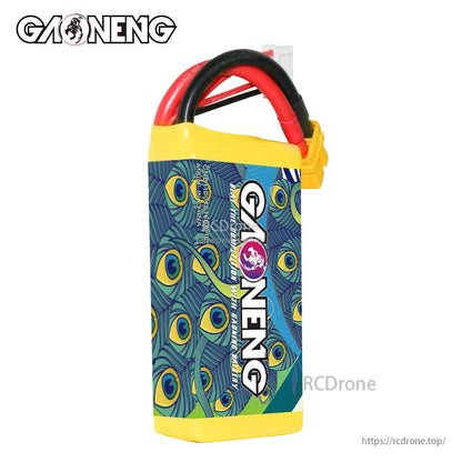 Rear/side view showing GAONENG logo and patterned wrap with power leads exiting top