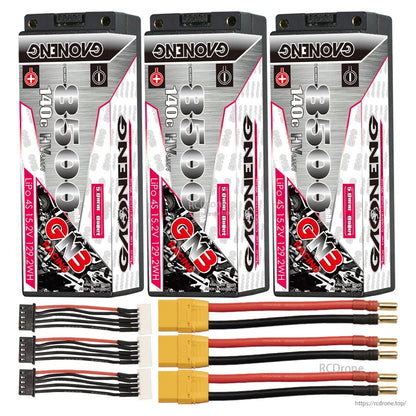 Three-pack bundle with XT90 adapters and balance leads for GNB 4S 8500mAh batteries