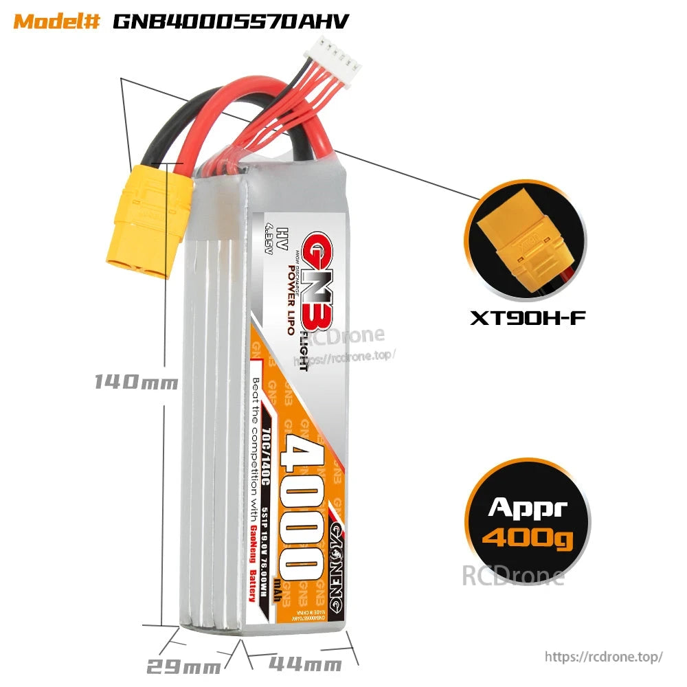 GAONENG GNB LiHV 5S 19V 4000mAh 70C LiPo Battery