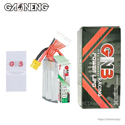 Package contents: GNB 6S battery with XT30, retail box, and instruction leaflet