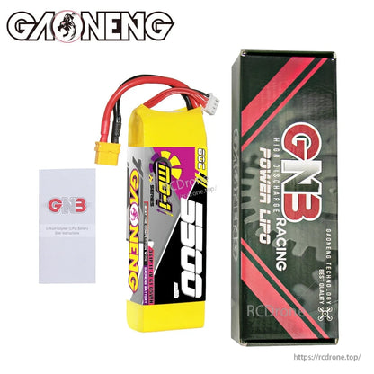 Package contents: GNB 5500mAh LiPo battery with retail box and instruction leaflet