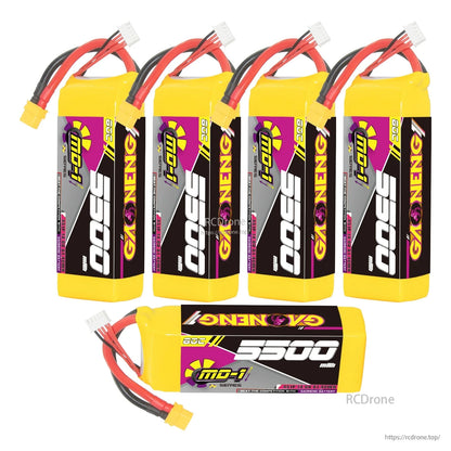 GAONENG GNB MD-1 GNB55004S60MD1 4S 14.8V 5500mAh 60C LiPo Battery XT60 for RC Cars/Helis