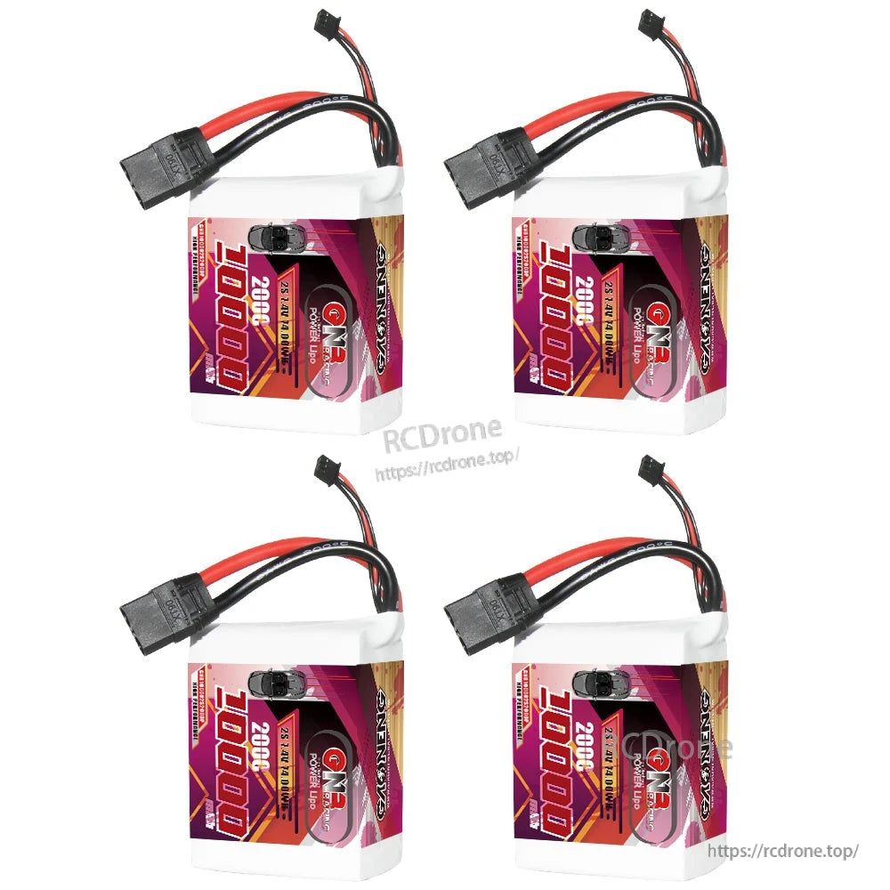 Four GAONENG GNB LiPo batteries with XT90 plugs displayed together on white background