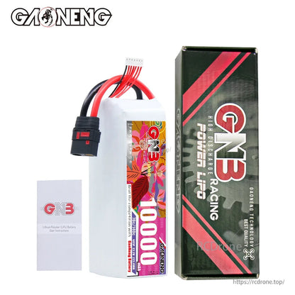 Package contents: GAONENG GNB 10000mAh battery, retail box, and user instruction leaflet