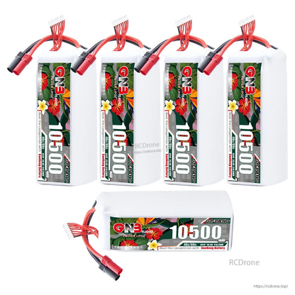 Set of four upright GNB 10500 batteries plus one horizontal battery shown below