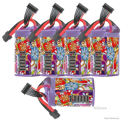 Five-pack bundle set: five upright GNB 1100 LiHV batteries plus one extra battery shown horizontally