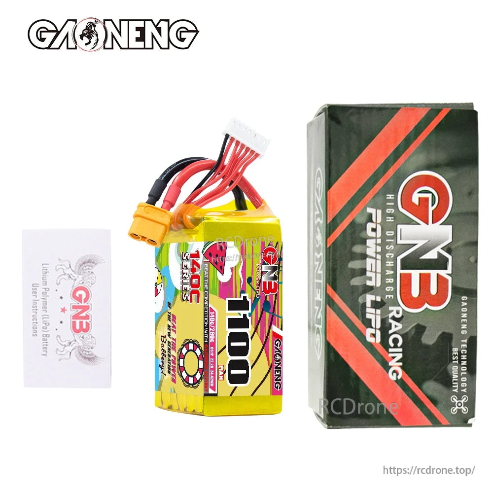 Package contents: GAONENG GNB 1100mAh battery with retail box and instruction card