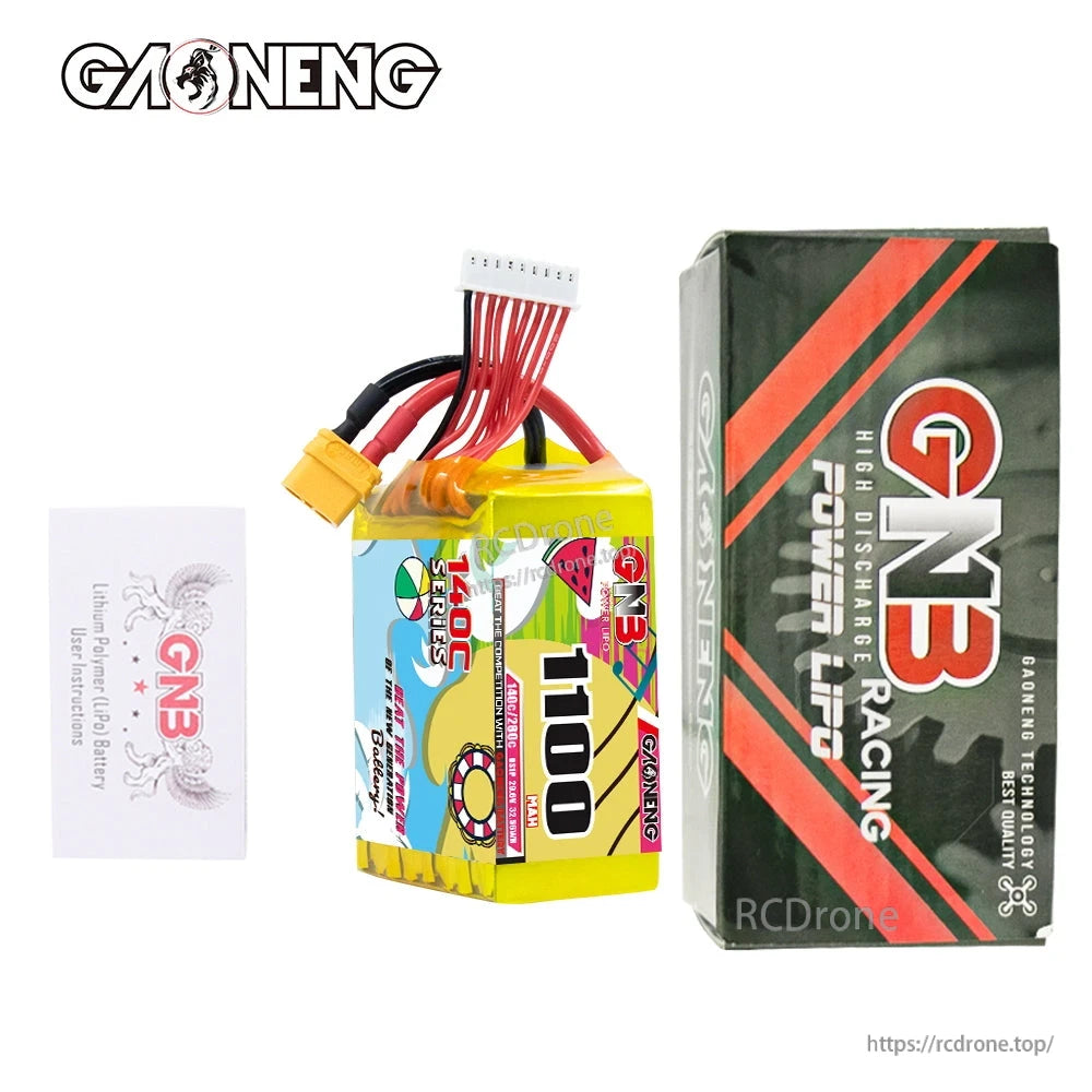 Package contents: 1100mAh battery with GNB retail box and small instruction card