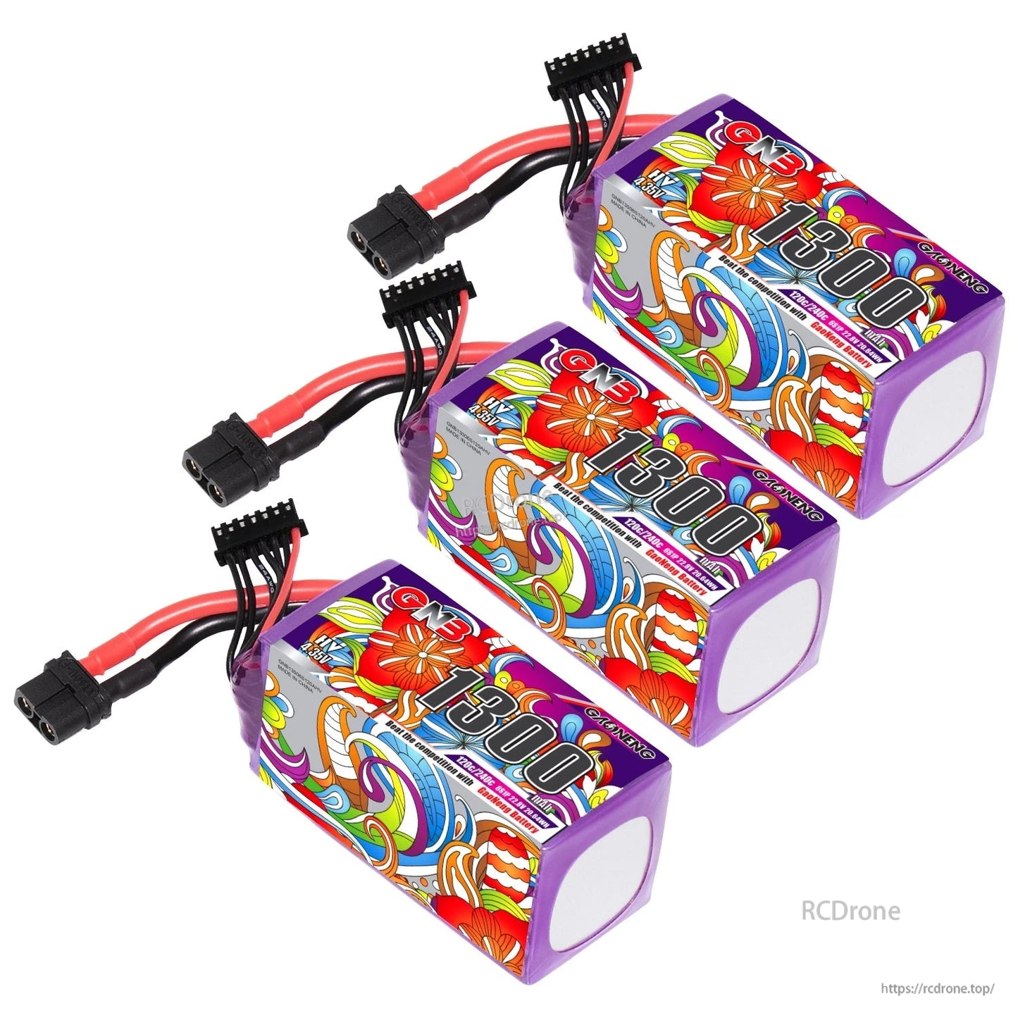 باتری GAONENG GNB13006S120AHV 6S 22.8V 1300mAh 120C LiHV LiPo با کانکتور XT60 مناسب کوادکوپتر FPV