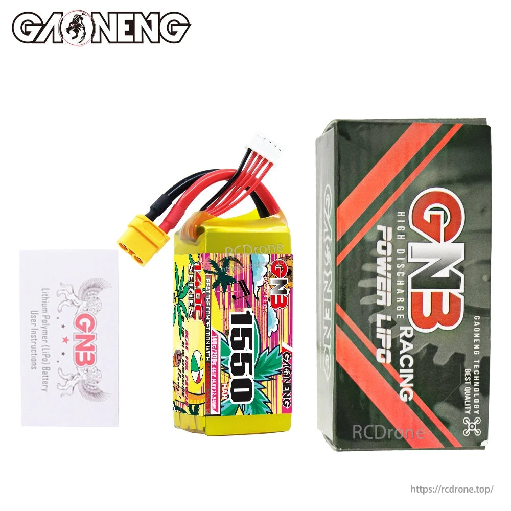 Package contents: GNB 1550 battery pack with retail box and instruction card