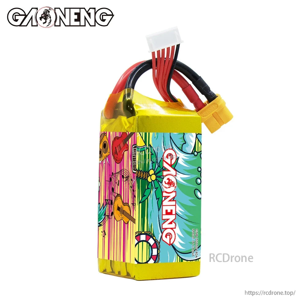 Side view of GAONENG GNB 1550 battery showing wrap design and wire exit from top