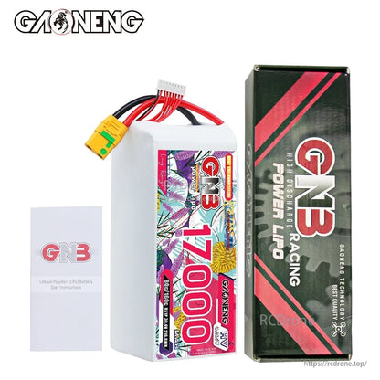 Package contents: GAONENG GNB 17000mAh battery, GN3 retail box, and user instructions leaflet