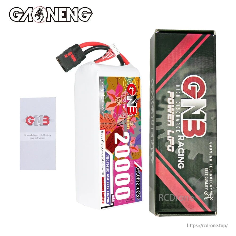 Package contents: GAONENG GNB 20000mAh battery with GN3 retail box and instruction leaflet