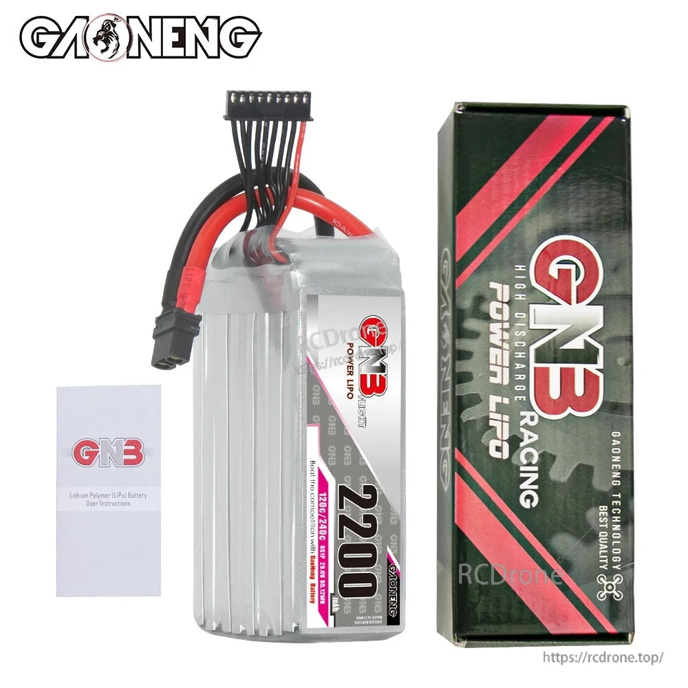 Package contents: GNB 2200 battery with retail box and included booklet/manual