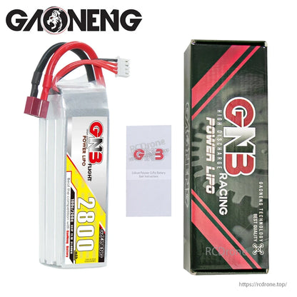Package contents: GAONENG GNB 2800mAh LiPo battery, retail box, and instruction leaflet