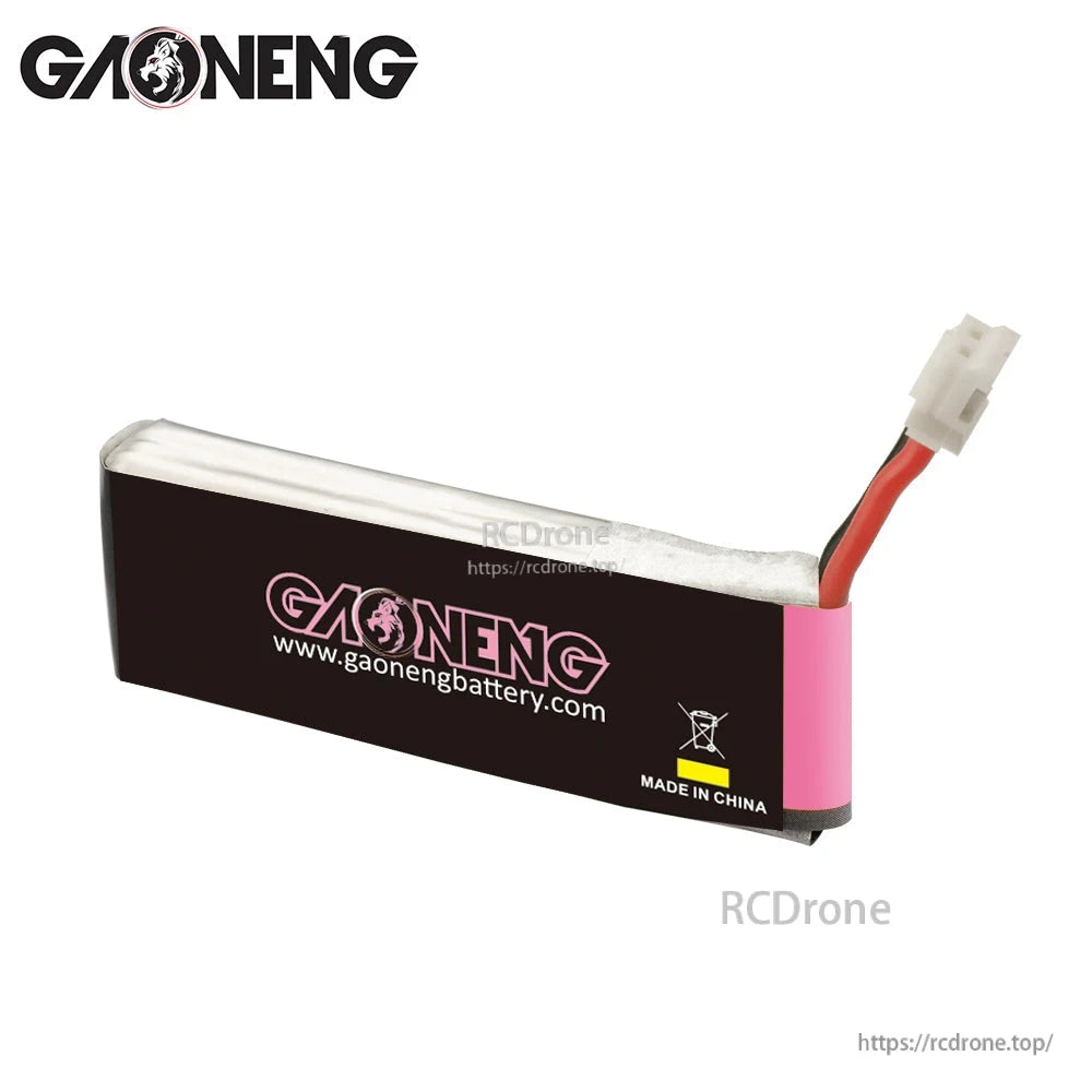 GAONENG battery rear side showing black label with gaonengbattery.com and recycling symbol