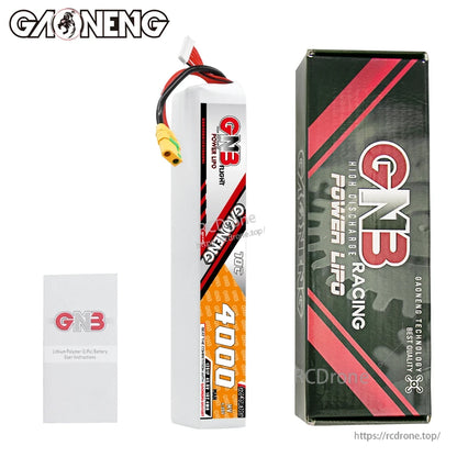 Package contents: GNB 4000mAh LiPo pack with retail box and user instruction card