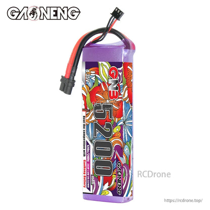 Upright view of GAONENG GNB 5200 LiHV battery showing label side and top wiring exit