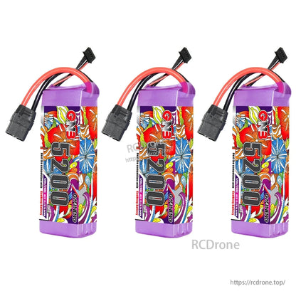 Three GAONENG GNB 5200mAh battery packs shown upright with XT90 connectors