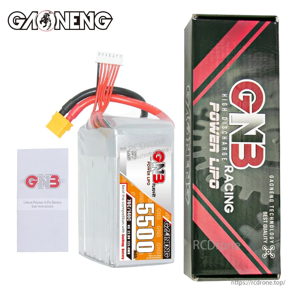 Package contents: GAONENG GNB 5500mAh battery with retail box and instruction leaflet