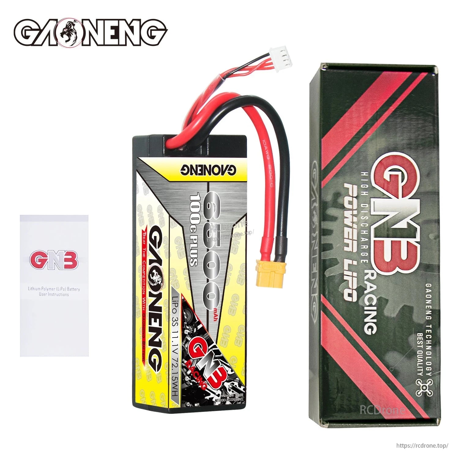 GAONENG 3S 6500mAh LiPo battery with retail box and user instructions included