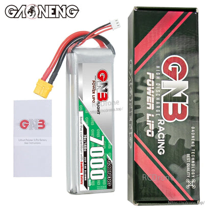Package contents: GAONENG GNB 7000mAh battery, retail box, and instruction leaflet