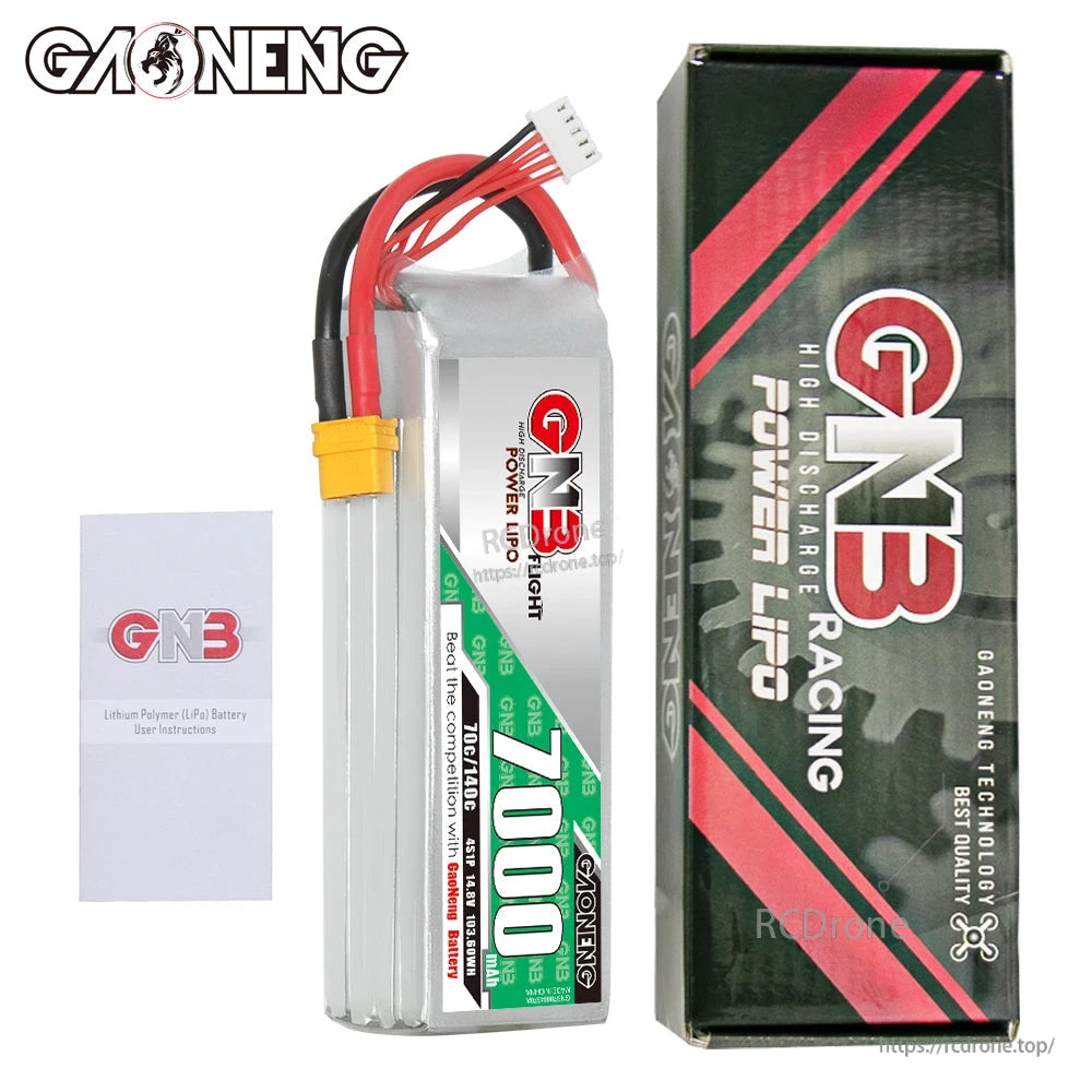 Package contents: GN3 7000mAh battery pack with retail box and LiPo battery user instructions booklet