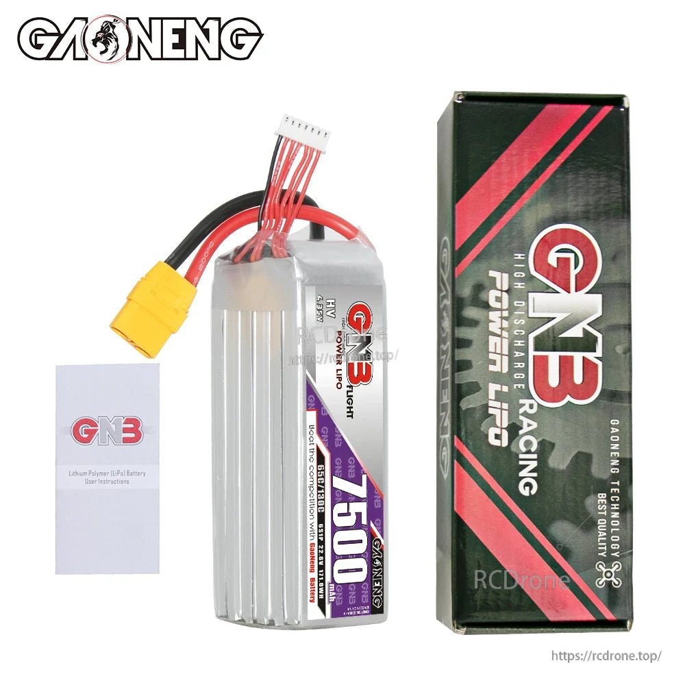 Package contents: GN3 7500mAh battery with retail box and instruction leaflet