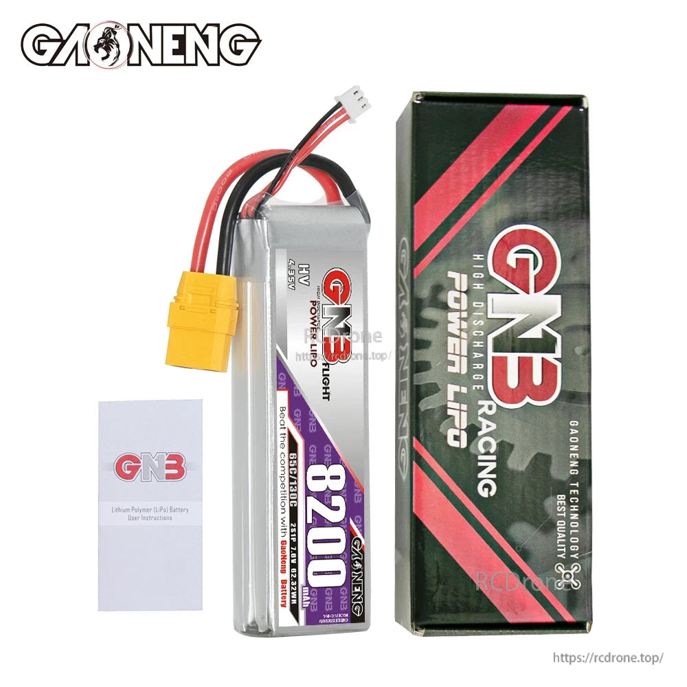 Package contents: GNB 8200 battery with GNB retail box and instruction card