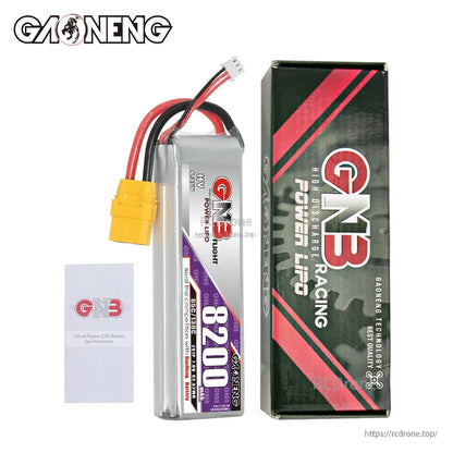 Package contents: GNB 8200 battery with GNB retail box and instruction card